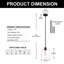 Luminaire suspendu pour îlot de cuisine 7,9 po (l) avec abat-jour en verre transparent