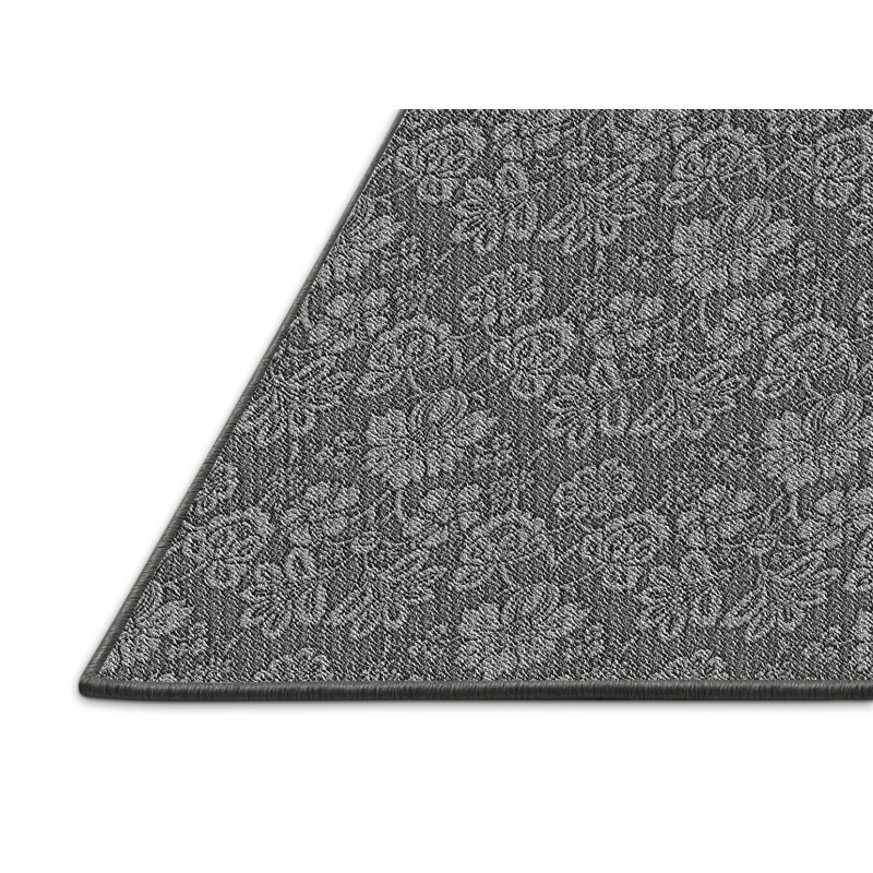 Tapis gris en laine Damask, Tapis de couloir 2 pi x 5 pi
