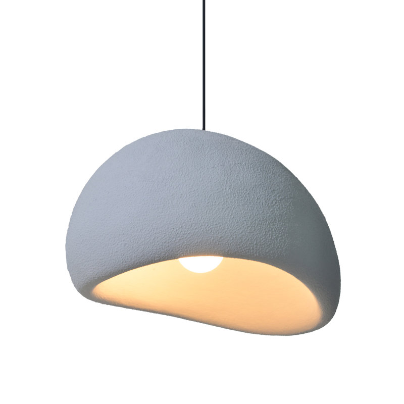 Luminaire suspendu simple gris clair Prim 1, H 78 po x l 11,81 po x P 11,81 po