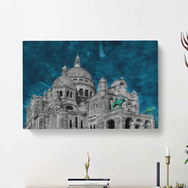 Sacre Coeur in Paris France - Wrapped Canvas Painting Print, 45cm H x 76cm W x 4cm D