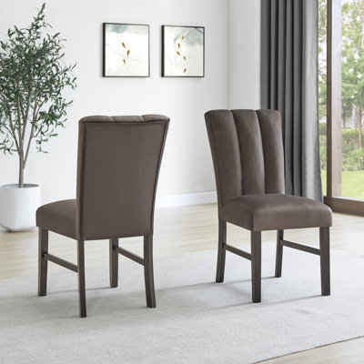 Roundhill Furniture Strata Velvet Upholstered Dining Chairs, Set of 2, Chocolate by Roundhill Furniture