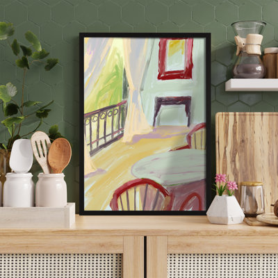Z Studio Vintage, art mural coloré, printemps, matin, cuisine, affiche de printemps pour le salon, décor, dortoir, chambre d'enfant, 12 x 16 po, cadre noir