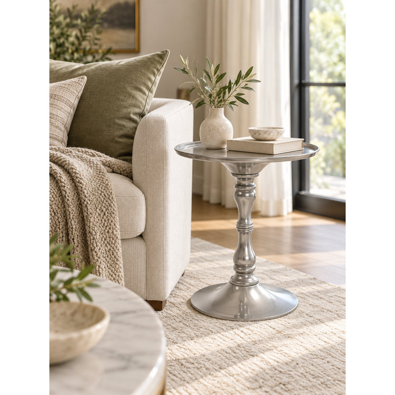 Table d'appoint Pochea Home Beedeville Bishop, Argent argent