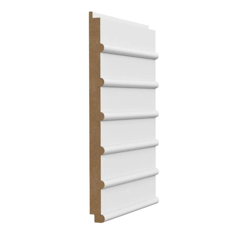 Panneau de mur en MDF apprêté Interbois blanc (4 pièces / paquet) 1/2 po x 6 3/16 po x 96 po