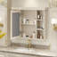 Armoire de rangement murale bleue 35 po x 28 po avec porte miroir-1245216781