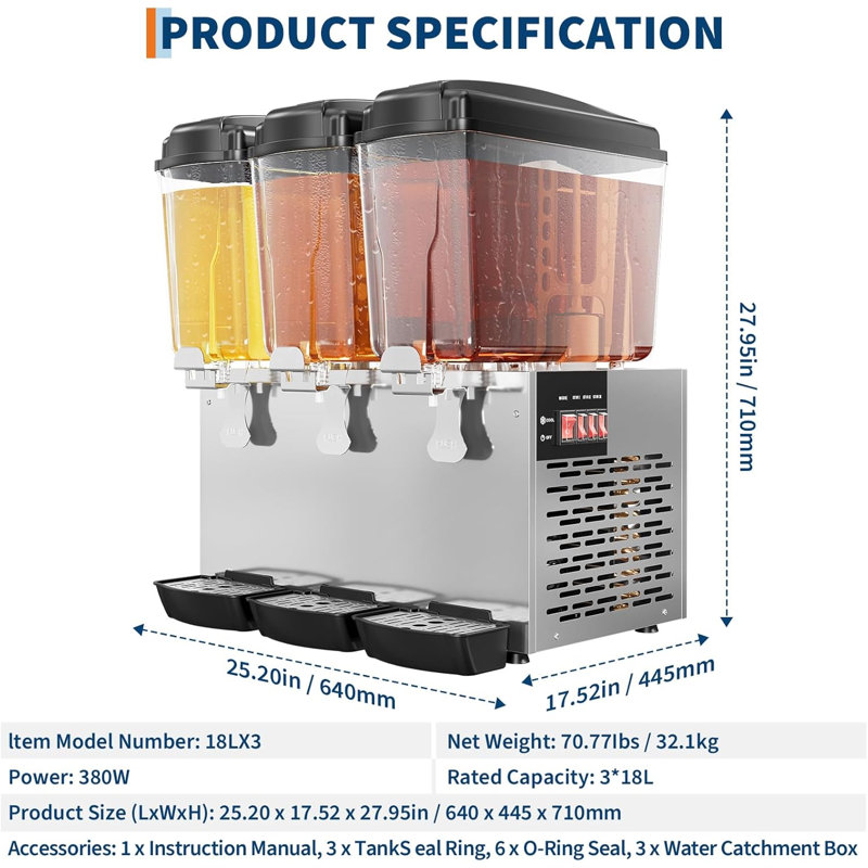 Distributeur de boissons 3 réservoirs