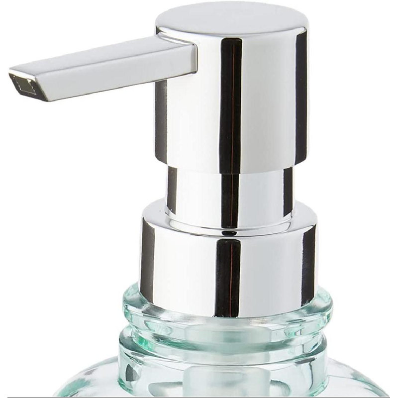 Aqua Glass Foaming Soap Dispenser with Chrome Pump