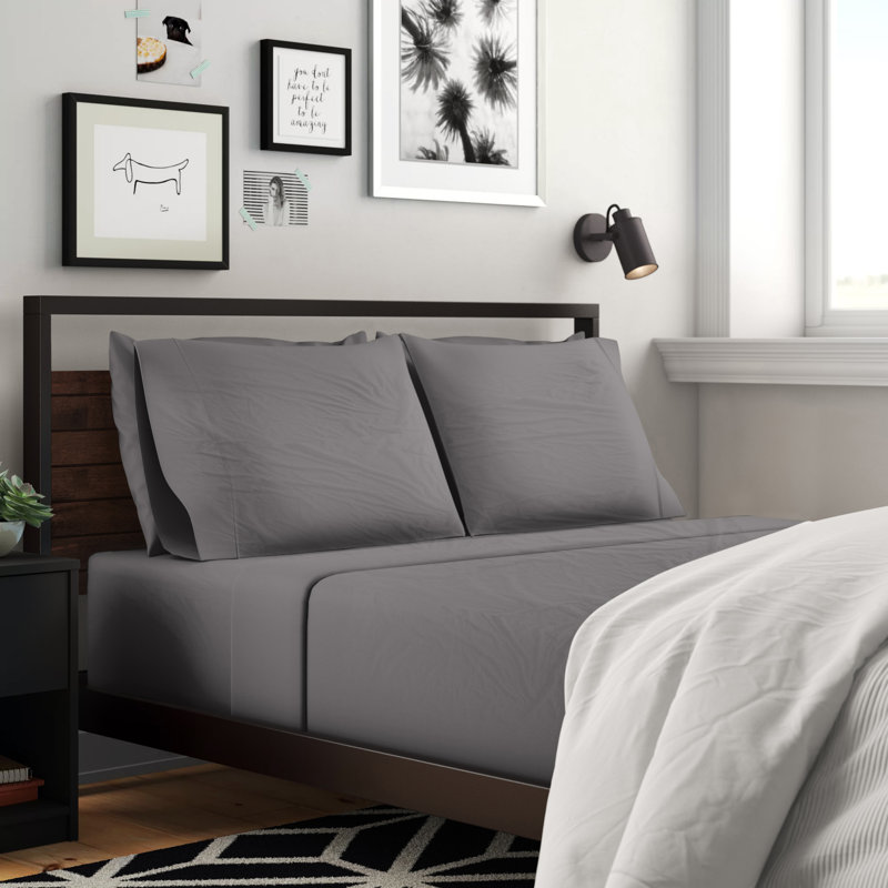 Brushed Microfiber Breathable Wrinkle Resistant Sateen Sheet Set, Silver, Queen Sheet Set + 1 Fitted Sheet + 2 Pillowcases