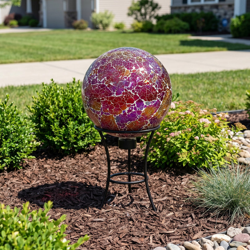 Globe terrestre en verre 10 pouces pour jardin ou cour arrière - rose perle - ensemble de 2, Pearl Pink, 2