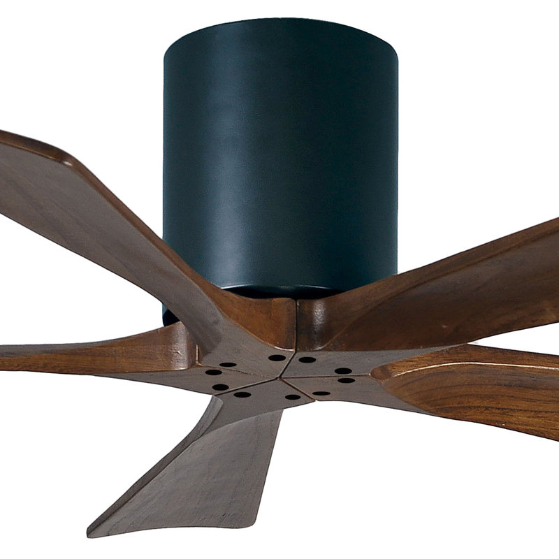 Ventilateur à pales encastré 5 pales Irene, 42", Noir mat, Ton noyer