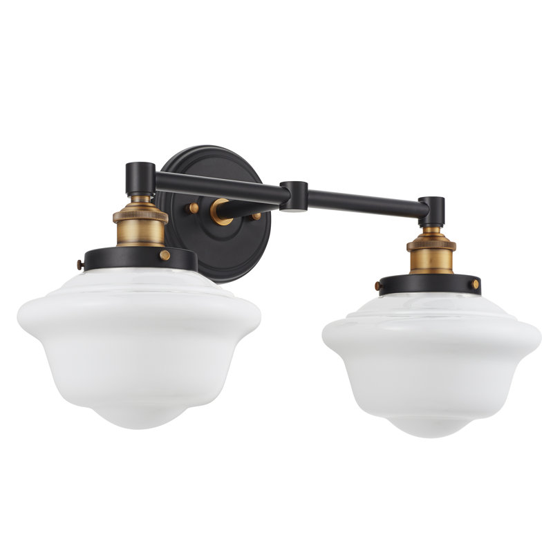Sille 2 - Light Dimmable Vanity Light, Antique Brass, Milk
