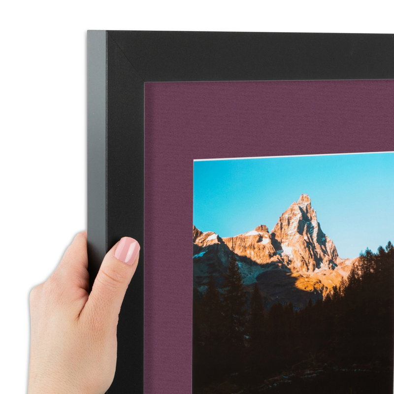 Cadre pour photo simple 5 "x 5" en bois mat, Rubis