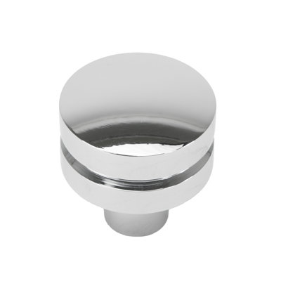 Round large aluminum knob, in Chrome finish