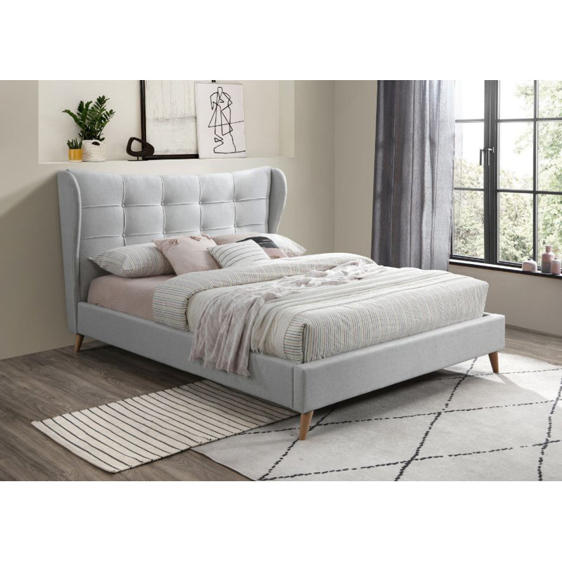 Lit tapissier Goodell, base de lit, lit plateforme, Grand