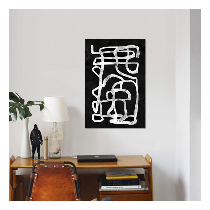 « mono set ii », impression sur toile, H 26 po x l 18 po x P 1,5 po, Toile avec cadre noir, Blanc