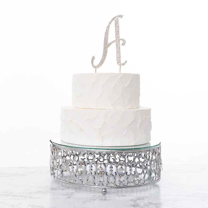Surmatelas à gâteau "f" rhinestone, Argent