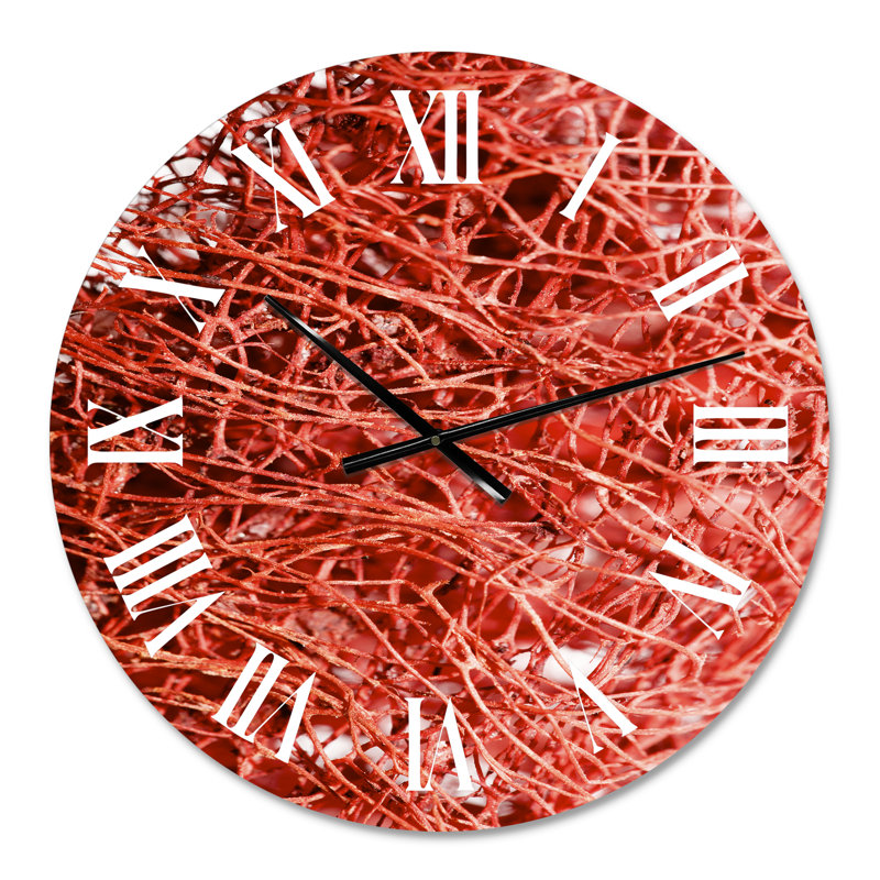 Red Macro Texture - Modern wall clock, Small