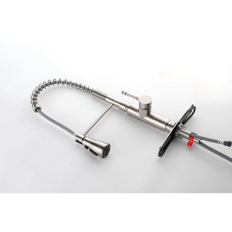 Kitchen Faucets Commercial Single Handle Single Lever Pull Down Sprayer Spring Kitchen Sink Faucet