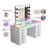 Makeup Vanity Set with hollywood Makeup Mirror HD Glass Top Built-in RGB Light Strips Large 13 Drawers