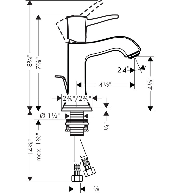 Hansgrohe Metropol Classic Single-Hole Faucet 110 with Drain Assembly, 1.2 GPM, Chrome
