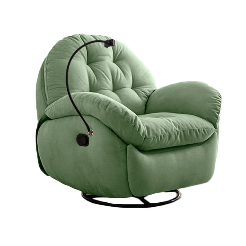 Norat Upholstered Recliner, Green Suede Fabric