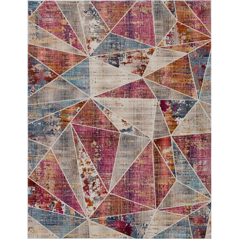 Anselmo Geometric Indoor Rug, Rectangle 3'2" x 5'2"
