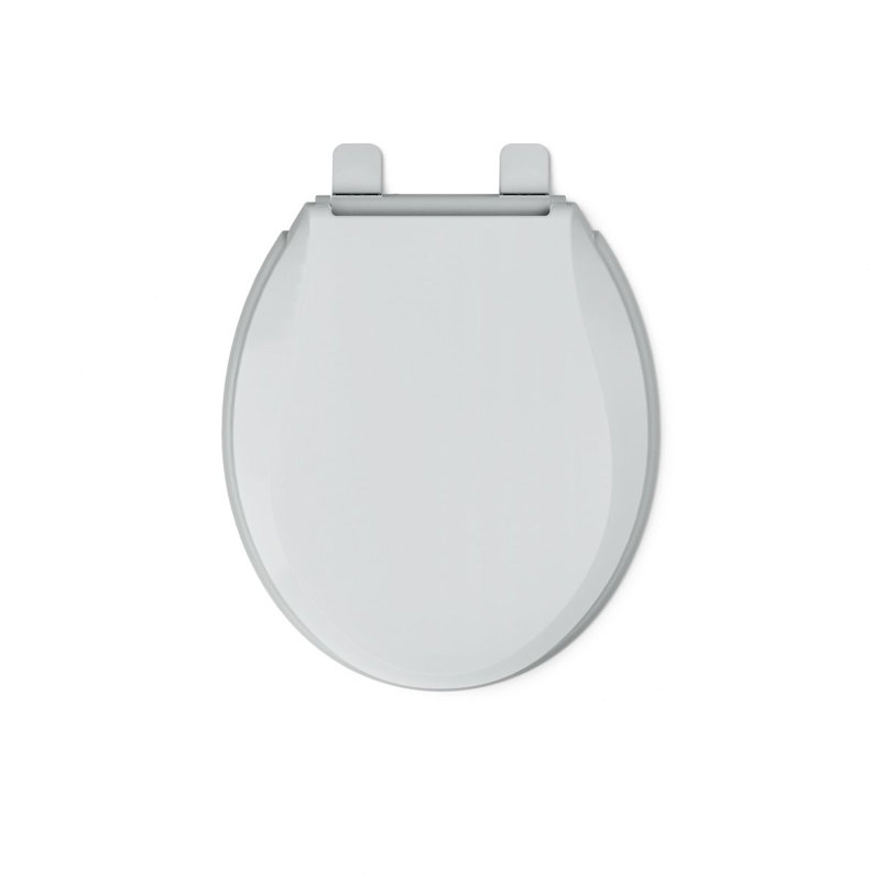 Siège de toilette rond à veilleuse silencieuse Cachet, Gris glacé, Prêt à être verrouillé