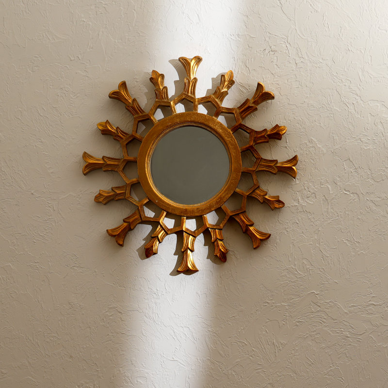 Sunburst Wall Mirror, Golden