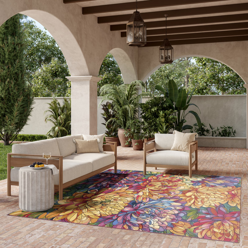 Nourison Color Splash 7'10" x 9'10" Multicolor Outdoor Rug, Rectangle 7'10" x 9'10"