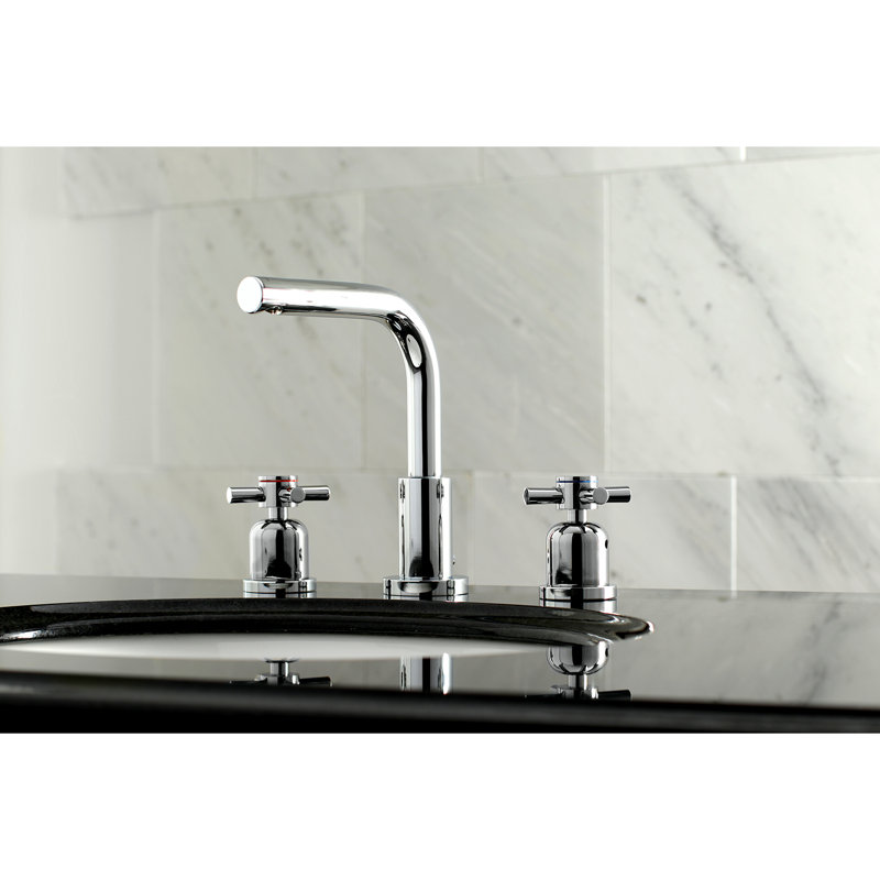Concord 8" Chrome Widespread Bathroom Faucet with Brass Pop-Up