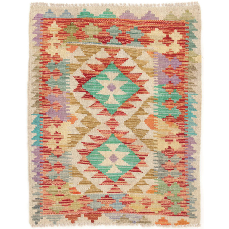 Geometric Wool Hand Woven 60cm X 90cm Area Rug