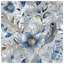 Couvre-lit matelassé à motif floral bleu-126079513