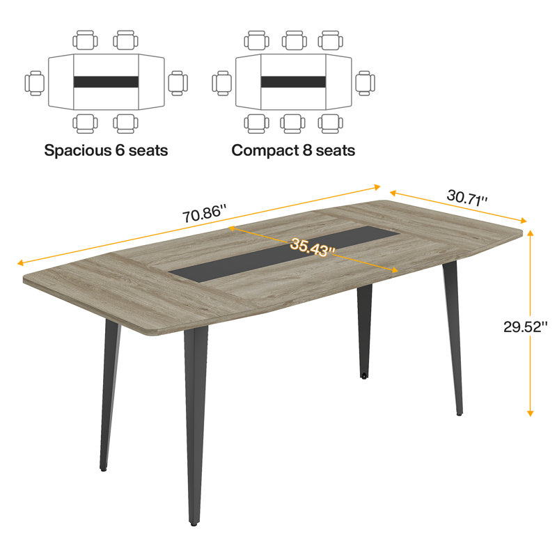 Metal Base Dining Table, Gray