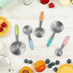7Pcs Measuring Cups Set, Stainless Steel Measuring Cups & Spoons Set,  Stackable Measuring Cups with Coffee Spoon, Professional Heavy Duty  Measuring