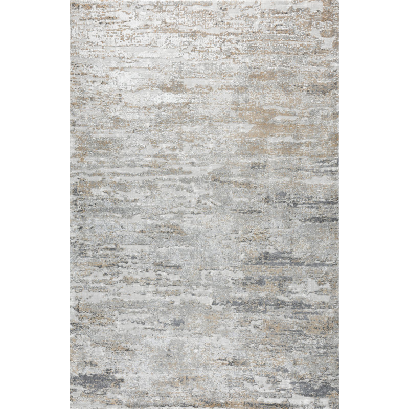 Tapis abstrait gris foncé et beige Stafford, Gris/beige, 5 pi 3 po x 7 pi 10 po