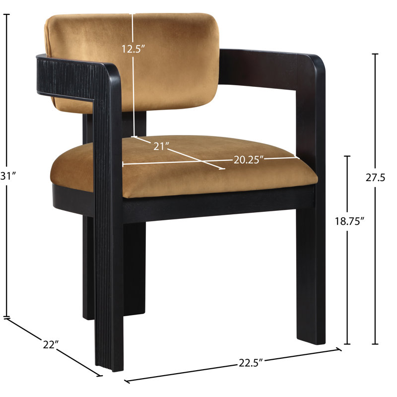 Chaise rembourrée Sacha Frink, Velours selle, Noir