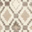 Tapis géométrique en laine / coton noué à la main Alimatou ivoire / brun / beige-33000623