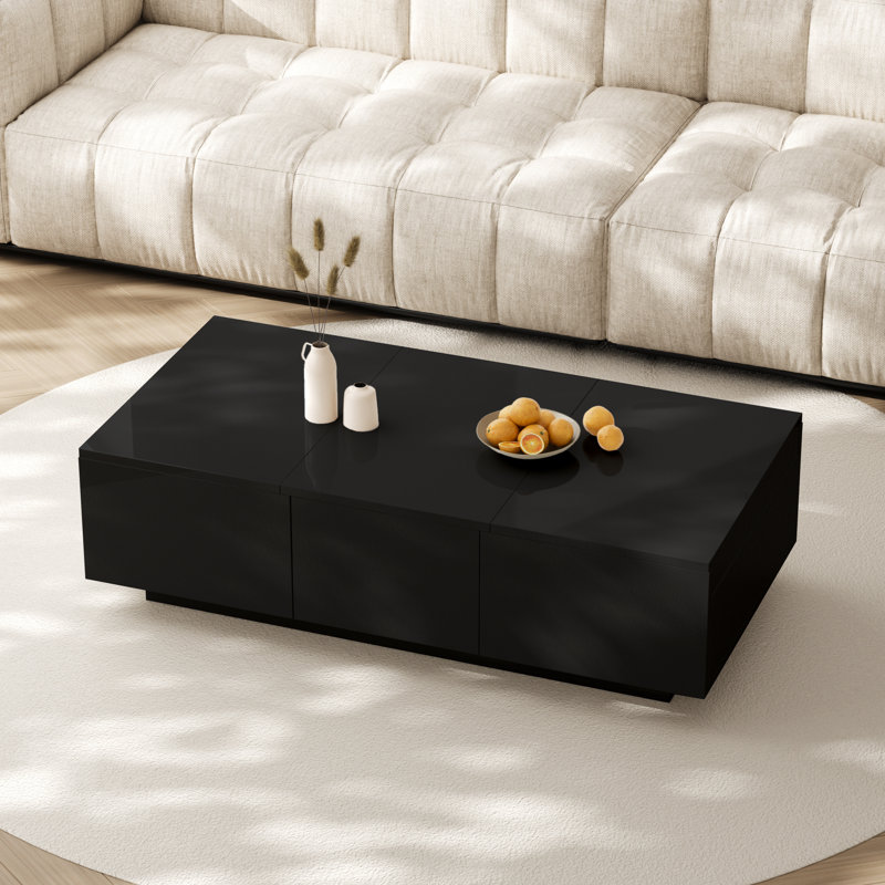 Coffee Table with Storage, Black