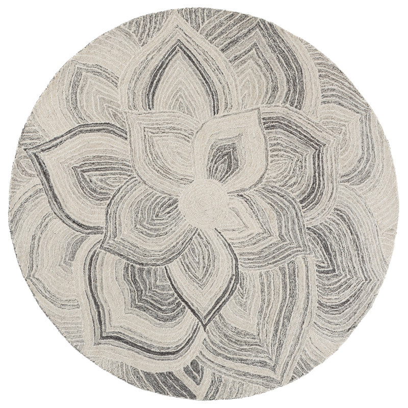Jardin Hand Tufted Wool;Cotton Geometric Indoor Rug, 6'-0" x 6'-0" Round