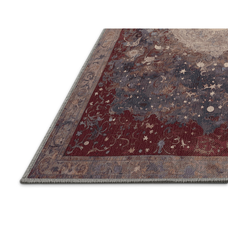 Machine Washable Gray Area Rug, Round 8'