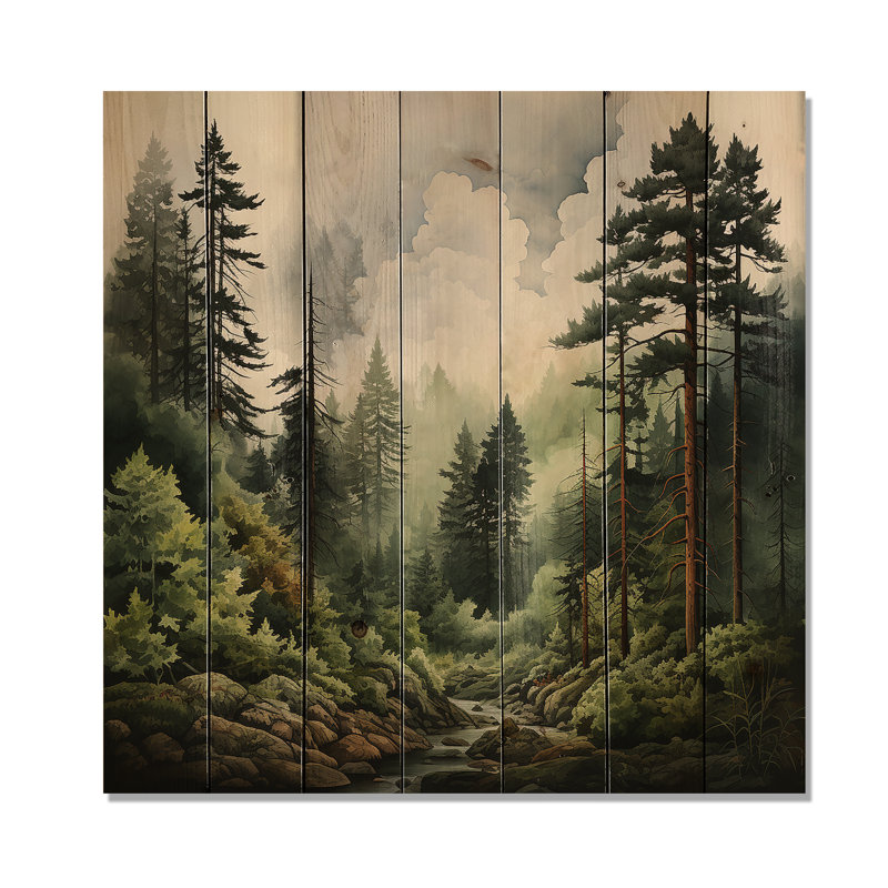 Bricyn " Pine Tree Forest ", 25" H x 25" W x 0.78" D
