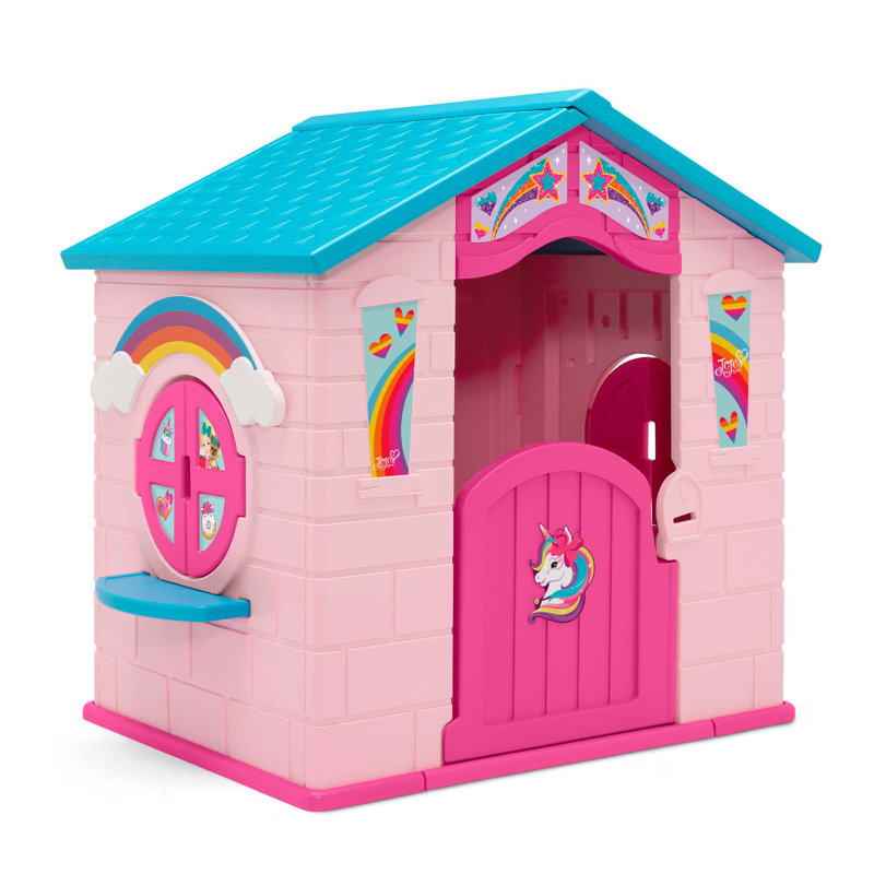 Pink Plastic Rainbow & Unicorn Indoor/Outdoor Playhouse