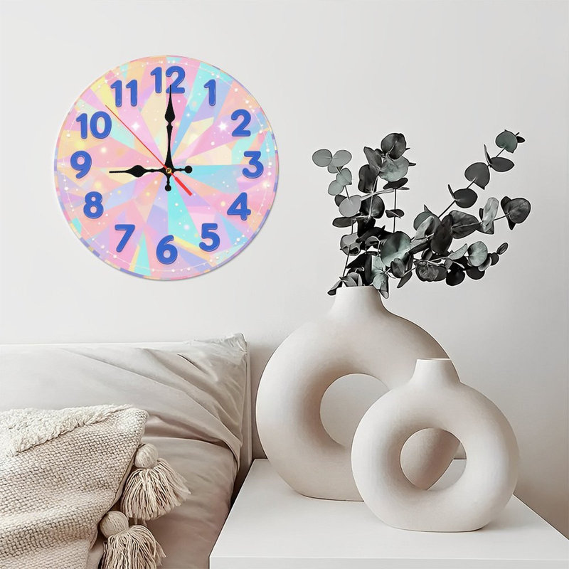 Cadran d'horloge géométrique pastel