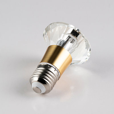 Diamond-shaped LED Solid Crystal-Style Glass Bulb, 3000K Warm White, E26/27 Medium Base Bulbs 1-Pack (Base not included)