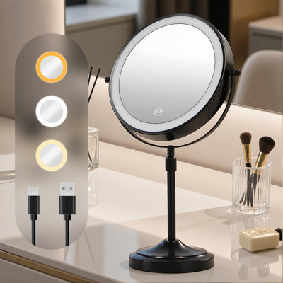 9"LED Lighted 1X/10X Magnifying Makeup Mirror