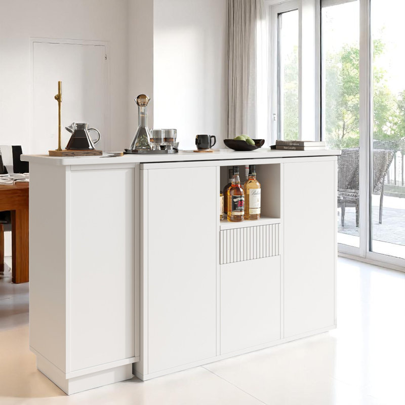 198.5cm Bar Cabinet, White