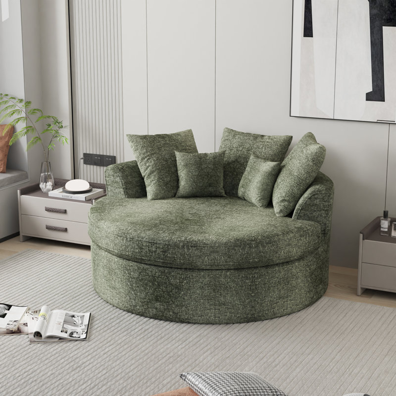 CanapÃ© rond moderne avec coussins moelleux, Green