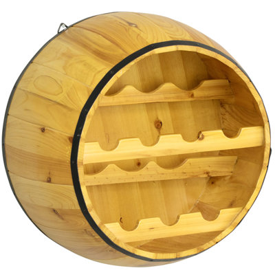Hanging Wine Bottle Rack in Brown