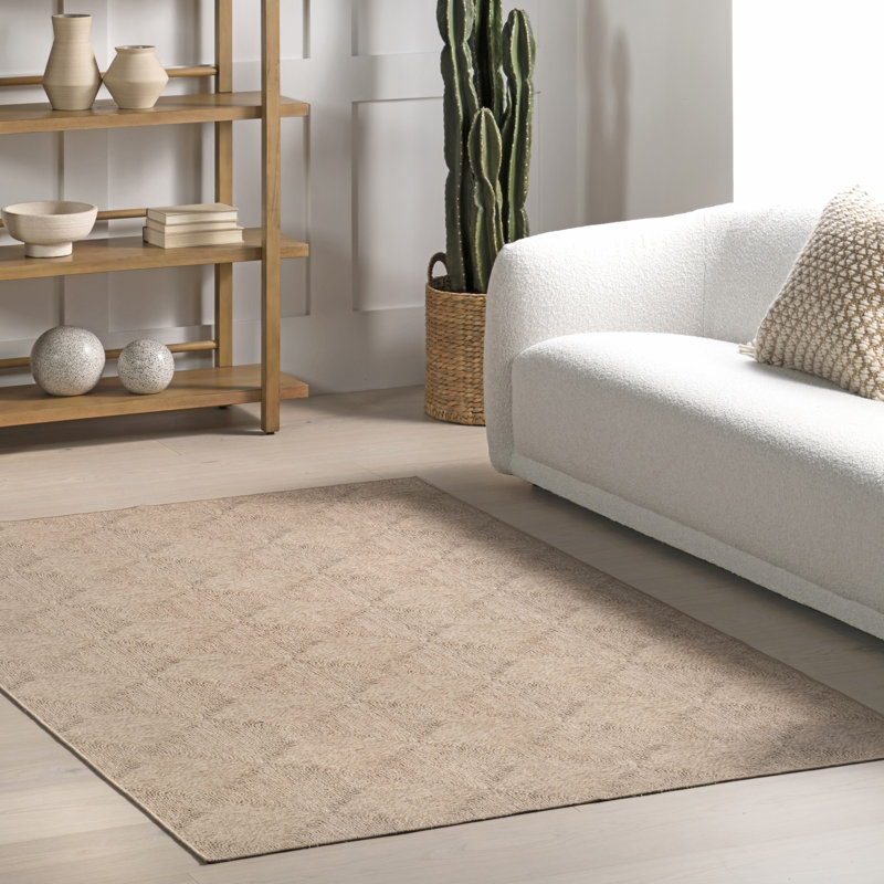 Joplin SpinClean Casual Trellis Cotton Machine Washable Area Rug, Rectangle 8' x 10'