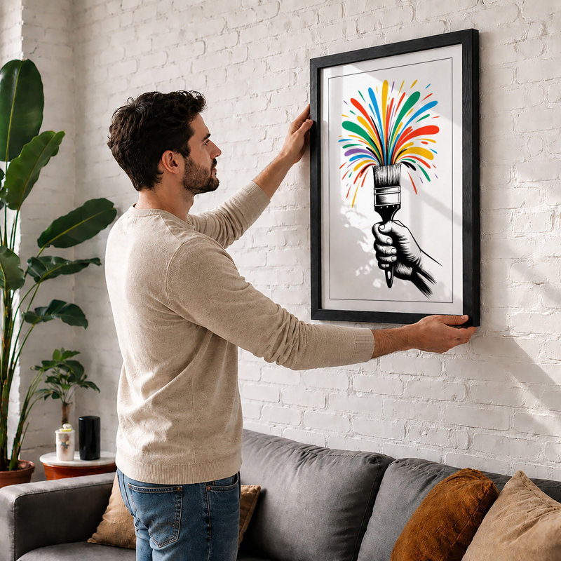 Creative Burst Modern - Framed Print, A3 - 42.0 x 29.7 cm, White